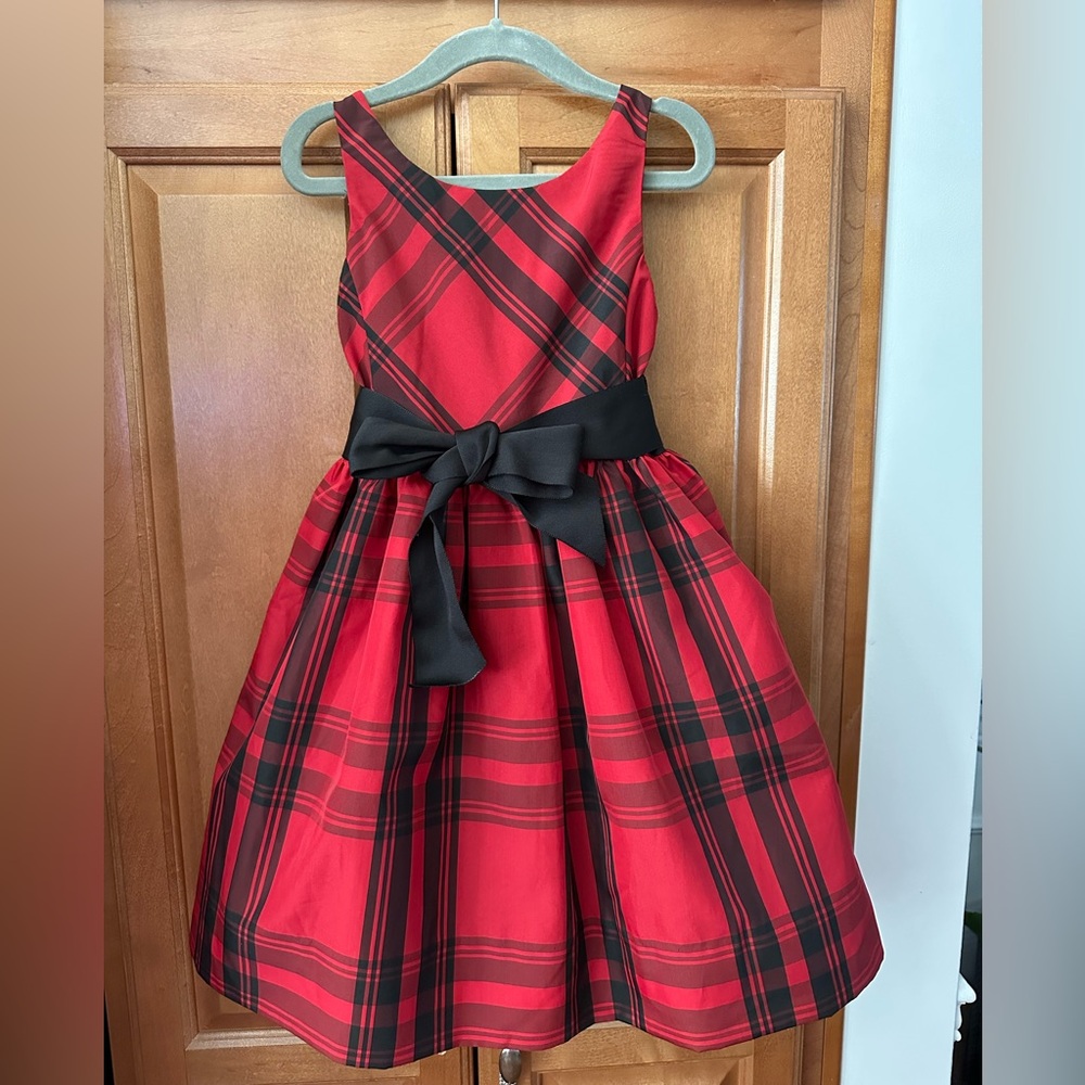 Polo Ralph Lauren Red and Black Plaid Kids Dress